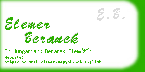 elemer beranek business card